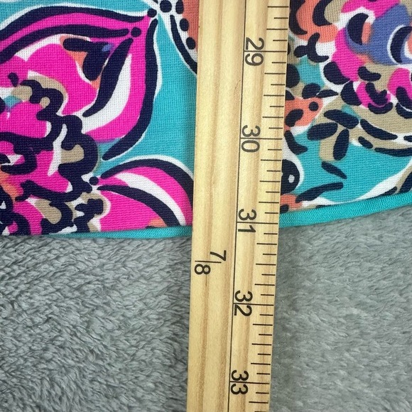 Lilly Pulitzer XS Cap Sleeve Fit Flare Dress Turquoise Pink Floral Print - Picture 9 of 9